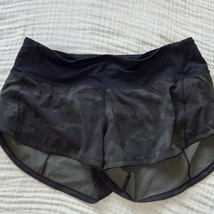 Camo lulu lemon speed up shorts